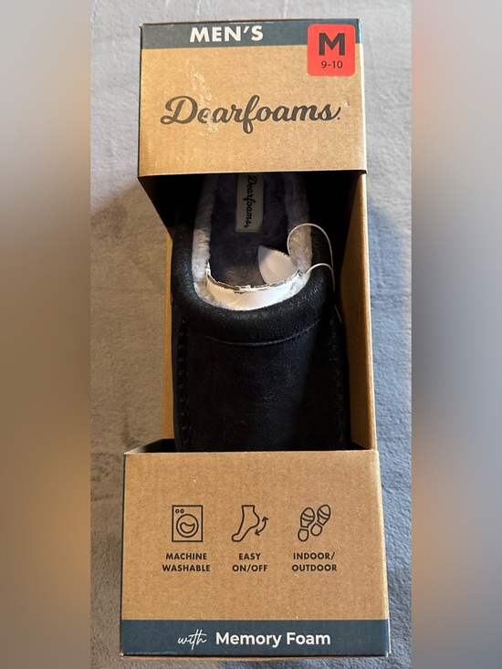 Dearfoams with Memory Foam Men’s Slippers/ Black/ Medium 9-10/ NWT main image 7
